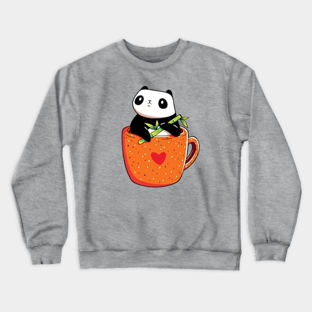 Cute Coffee Panda Crewneck Sweatshirt by LydiaLyd